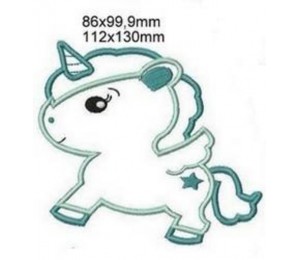 Stickmuster -Einhorn - Pferd Appli